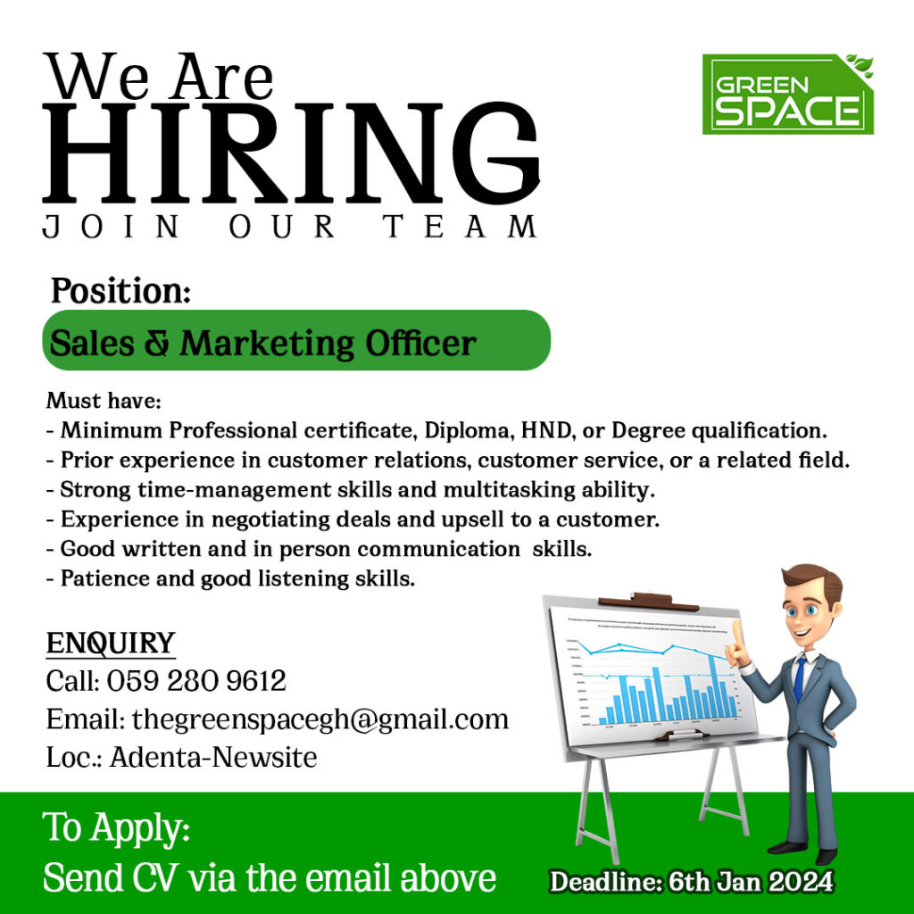 sales and marketing officer wanted